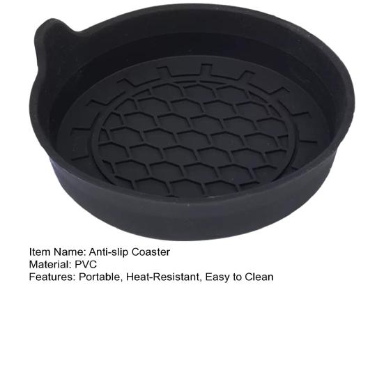 Car Cup Holder Mat, Non-Slip Silicone Coaster with Raised Edge, Anti Rattle Cup Pad for Auto Drink Holder