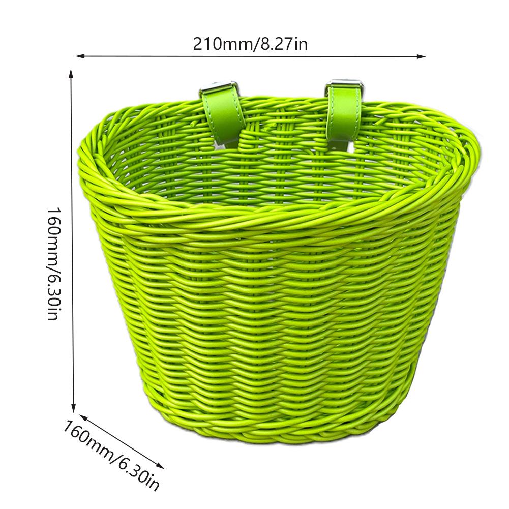 Bicycle Basket Rattan Wicker Bike Front Basket for Small Dogs Cats Pet Carrier Bag Waterproof for Camping Cycling Accessories