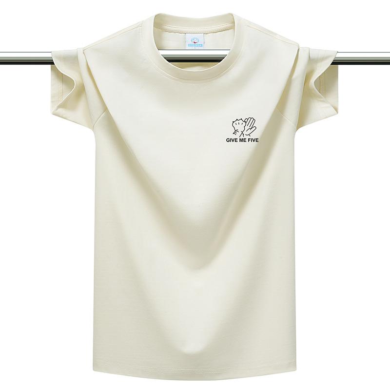Herren Plus Size Baumwoll-T-Shirt Einfach Rundhalsausschnitt Kurzarm Locker Atmungsaktiv Sommer Freizeit Oberteile M-6XL