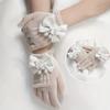Mesh Bow Glove Dress Accessories Gloves Gloves Princess Cream Lace Fishnet Gloves Ceremony Parts