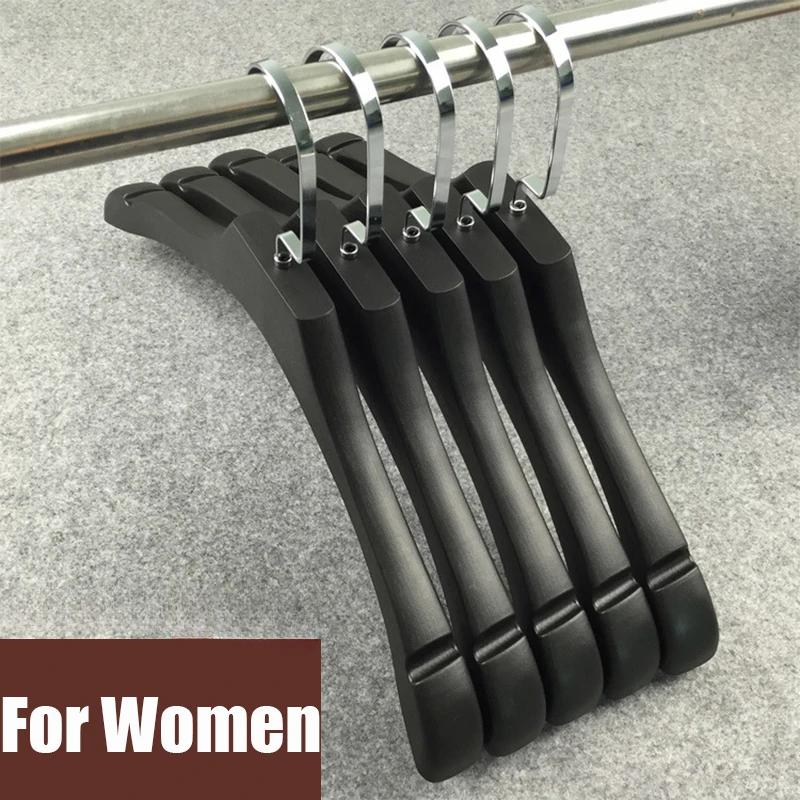 High-grade Women Coat Hanger,PP Imitation Wood Grain Hangers for Clothes Dress,Non-slip with Groove Clothing Rack for Pants,5pcs