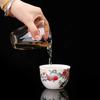 Tea Gaiwan Tea Cup White Jade Ceramic Teacup Peach Pattern Bowl Shaped Tureen Chinese Kung Fu Teaware Gift Drinkware