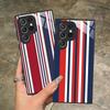 Red Blue Stripe Mobile Phone Case for Samsung Galaxy A56 55 54 53 52 51 36 35 34 23 16 15 5G Glass Colorful Cover Pretty Luxury