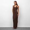 Nuovo Vestito Midi in Maglia Bodycon con Spalline Larghe Estivo, Vestito Lungo Canotta in Maglia Senza Maniche Casual Slim Fit per Donna Stile Europeo Americano, Sottoveste Abito da Sole