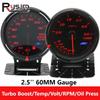 Ized HD 60mm Turbo Boost Pressure Gauge Water Temperature Oil Temp Oil Press RPM Meter Volt Vacuum Car Gauges 64 Colors