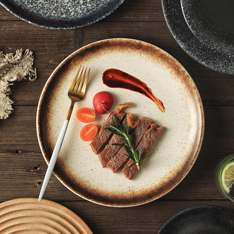 ZISIZ Ceramic Shallow Dinner Plates