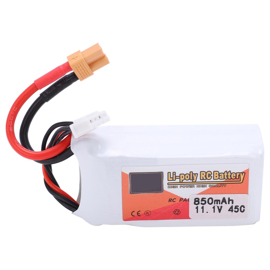 11.1V 850mAh 45C LiPolymer Lipo Rechargeable Battery XT30 Plug for RC Cars Boats Helicopter