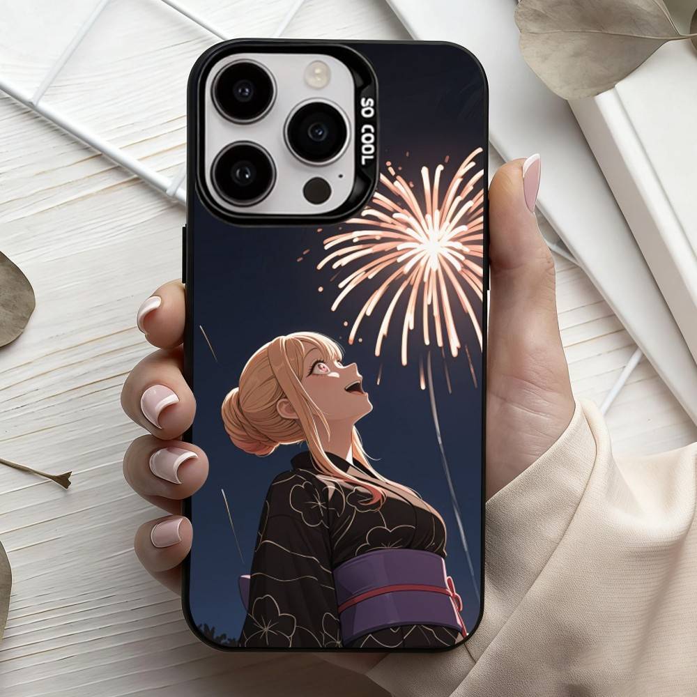 My Dress Up D-Darling M-Marin K-Kitagawa Phone Case For iPhone17,16,15,14,13,12,11 Plus,Pro Max Black Candy Silver Plated Cover