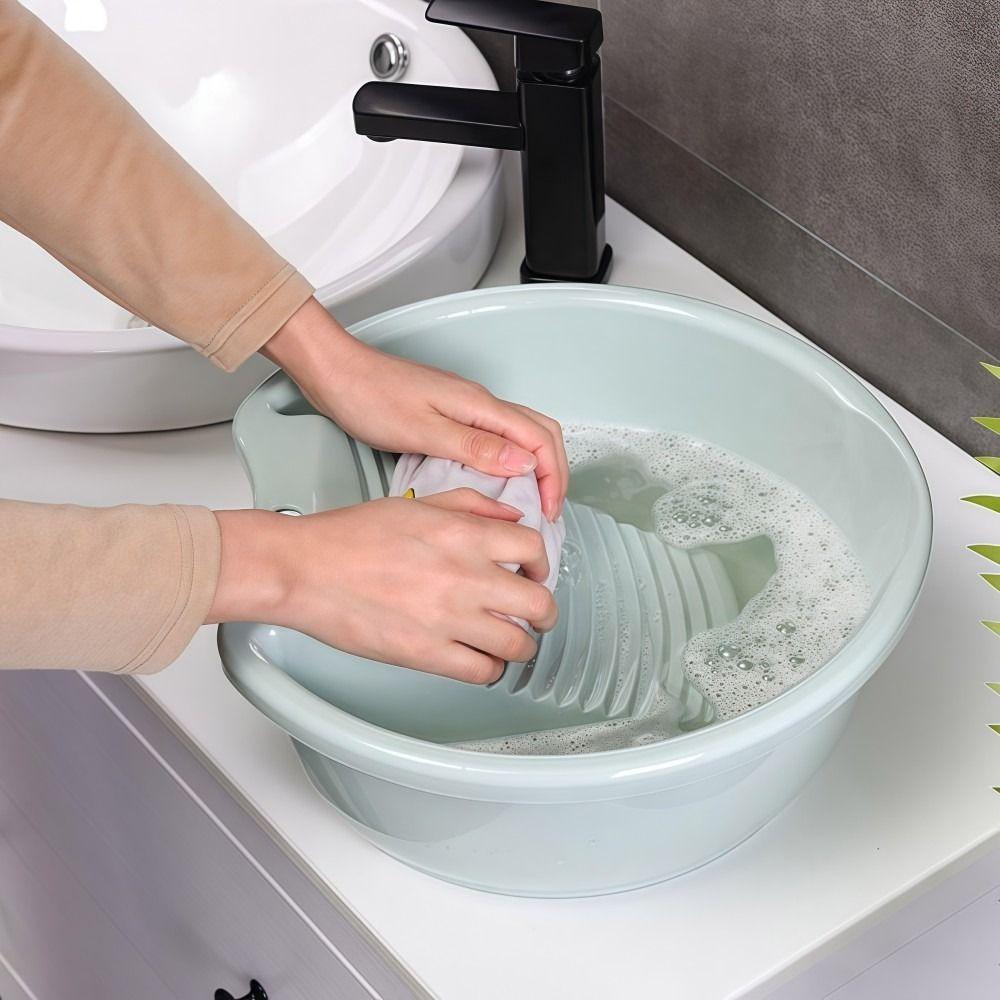 Thickened Washboard Basin 2IN1 Laundry Tub Underwear Cleaning Basin For Hand Washing Clothes