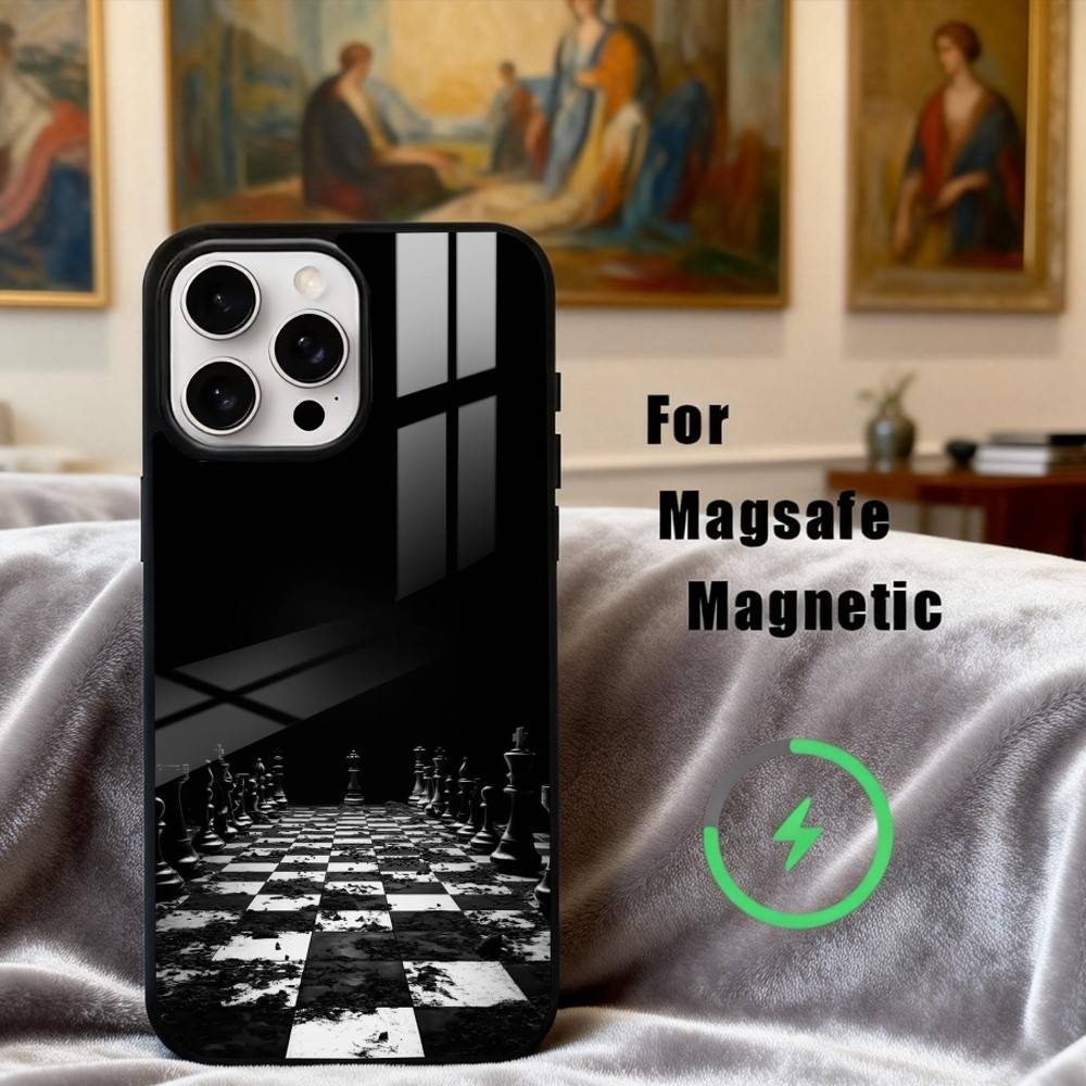 

Cool C-Chess A-Art Phone Case For iPhone17,16,15,14,13,12,11 Plus,Pro Max Magnetic For Magsafe Wireless Charging iPhone14
