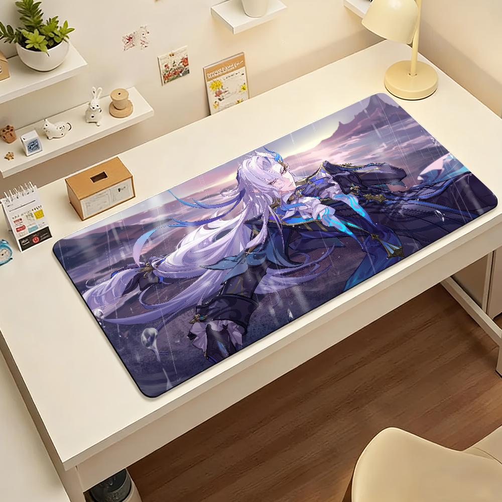 Tappetino Mouse Gioco Genshin Impact Neuvillette Gomma Antiscivolo Mouse Mat Mousepad Decorazione per Gamers Tappetino da Scrivania