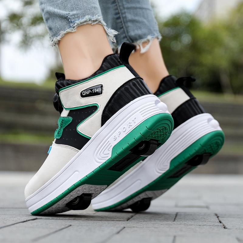 31-42 Boys Roller Skates Shoes Removable Flat Shoes Girls Roller Skates Sneakers for Kids