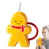 Christmas Coffee Mug Cute Ceramic Gingerbread Novelty Mug With Lid 450ml Ceramic Christmas Coffee Cups Gingerbread Man Cup