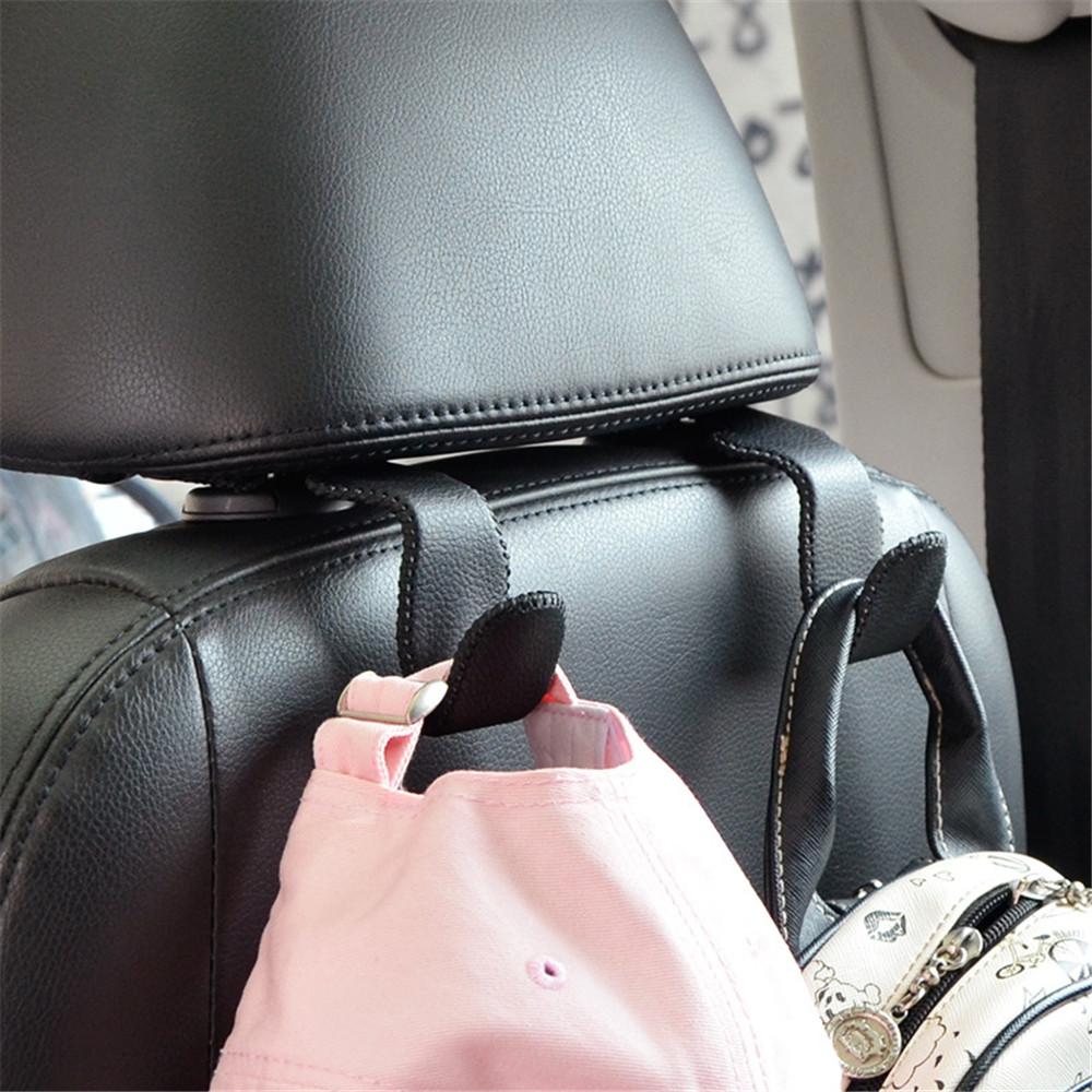 1pcs Storage Holder For Car Headrest Hooks Hanging Purses Auto Fastener Back Seat Organizer PU Leather Rear Rack