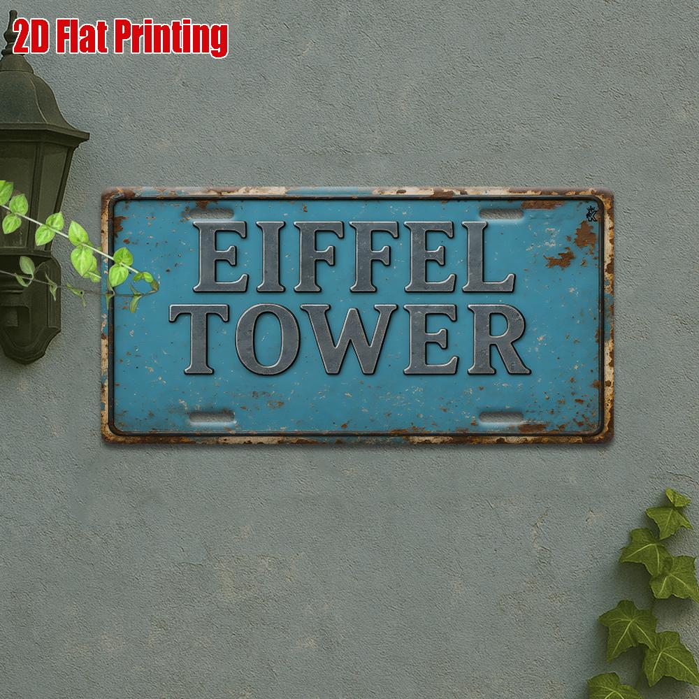 D Flat A style Metal Wall Hanging  Rustic Distressed Iron Sign Measuring x Inches Versatile Vintage Decor Suitable