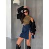 Irregular High-Waisted Denim Skirt For Women Spring/Summer Design With Zipper