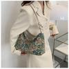 Trendy Vintage Underarm Bag Print Simple Design Shoulder Bag Large Capacity Women's Handbag for Women