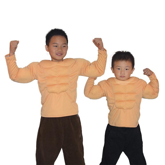 Children's Fake Muscle Top Men's Role-Playing Costume – Adult Abdominal Muscle Performance Outfit