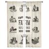 Vintage Farm Buildings Set Sheer Curtains for Living Room Transparent Tulle Window Curtain Bedroom Kitchen Decor Veil Drapes
