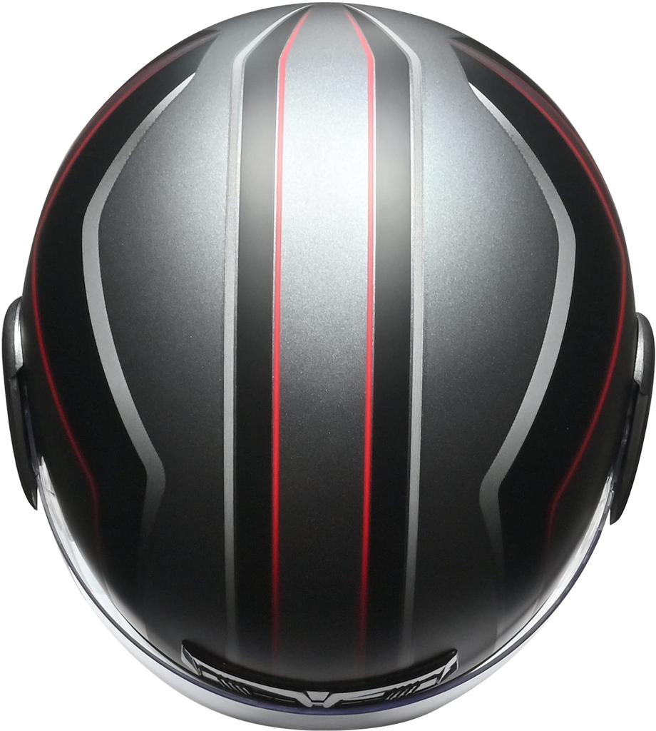 LEAD APRET Motorcycle Jet Matte One Size Fits Most Helmet, Gunmetal, (Under 57-60cm)
