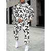 The New Men's Set for Spring and Autumn Is a Casual Fashionable Soft and Comfortable 3D Letter Print