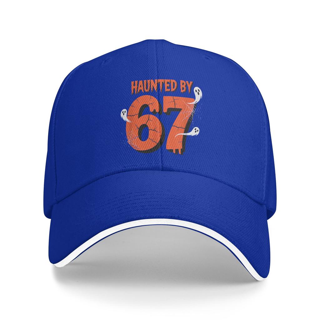 Haunted by 67 Halloween Funny 67 Meme Six Seven Ghost Baseball Cap Fashion Trucker Hat Summer Men Hiking Fishing Baseball Caps