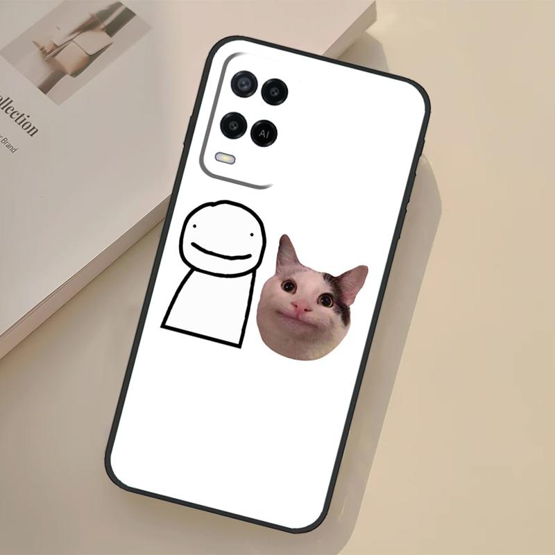 Beluga Cat Meme Face Smiling Case For Oppo A17 A57 A77 A74 A54 A94 A78 A98 A18 A60 A80 A40 A38 A58 A96 A76 A16 A15 A5 Pro