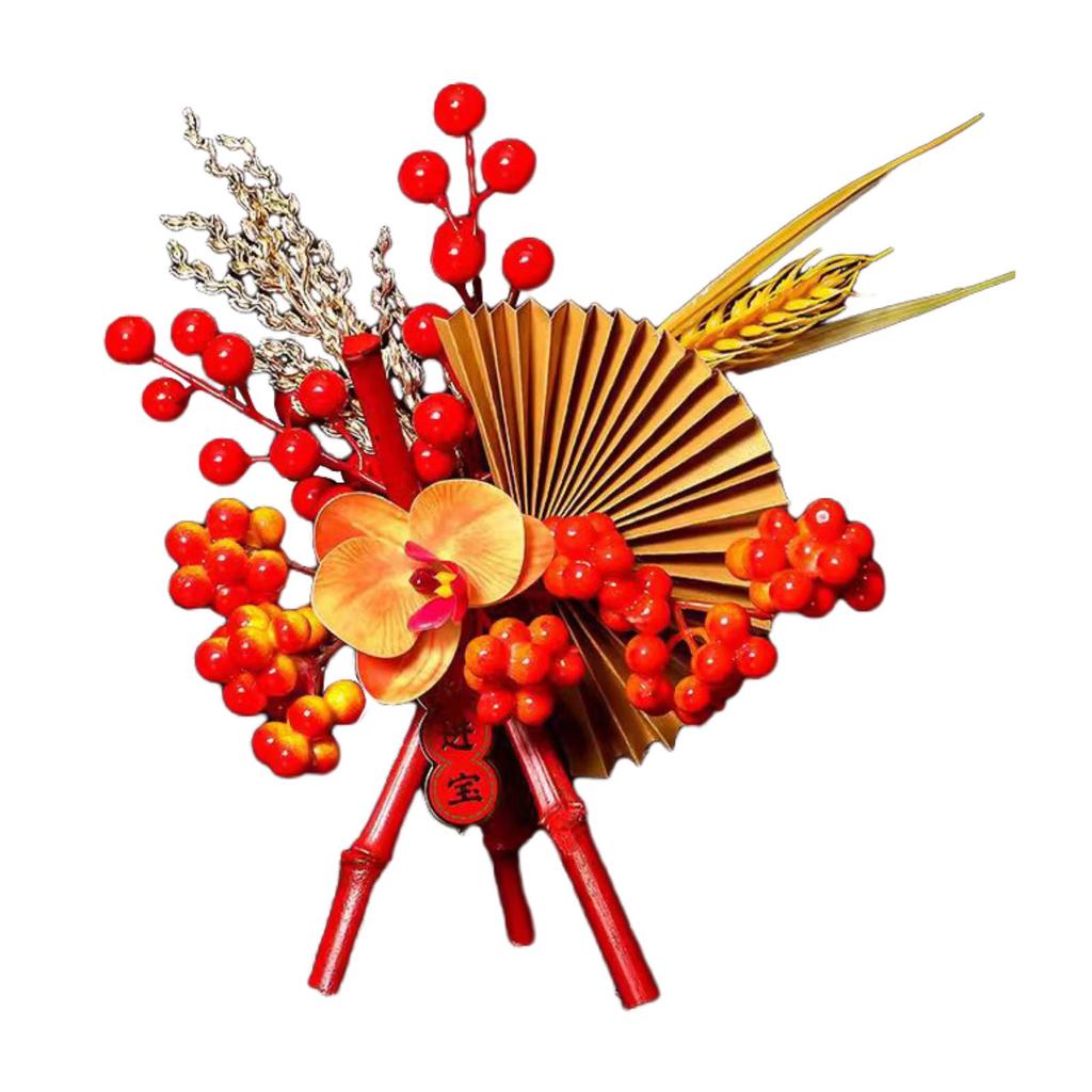 2025 Spring Festival Artificial Flowers Desktop Ornament Handmade Chinese Blessing Crafts for Home Office Housewarming Decora