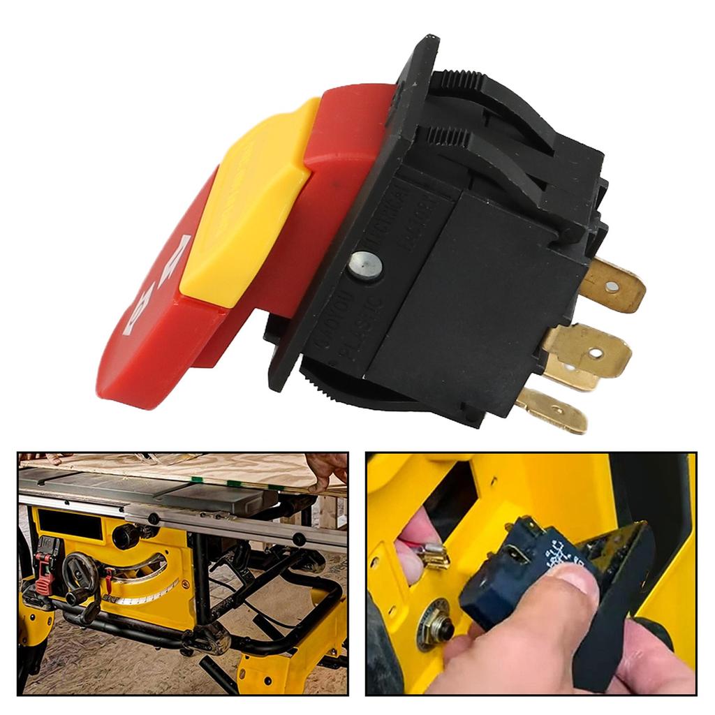 For DW745 Saw Switch Replacement Table Saw Switch Power Tool Replacement Black Wear-resistant Material Anti-misoperation Feature