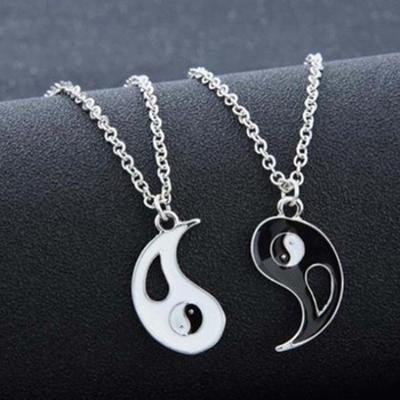 Collana coordinata divisa con ciondolo cavo 2 pezzi/set Best Friends Tai Chi Yin Yang