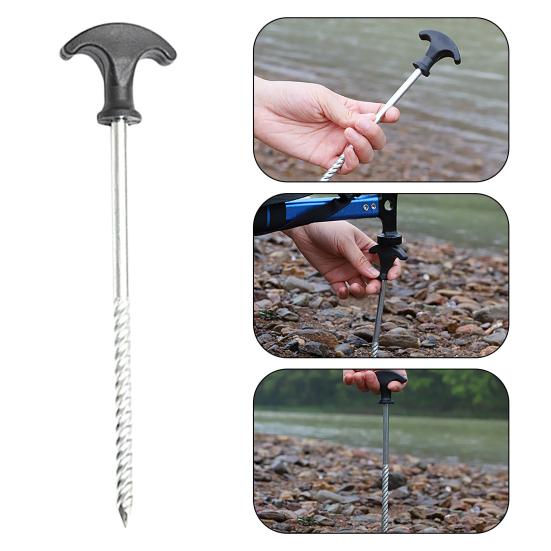 Camping Tent Stake Strong Load-bearing Thickened Windproof Galvanized Iron Impact Resistance Camping Garden Canopy Stake for Outdoor