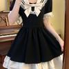 Summer Korean Sailor Collar Bowknot Dress – Loose Fit, Princess Style for Female Students