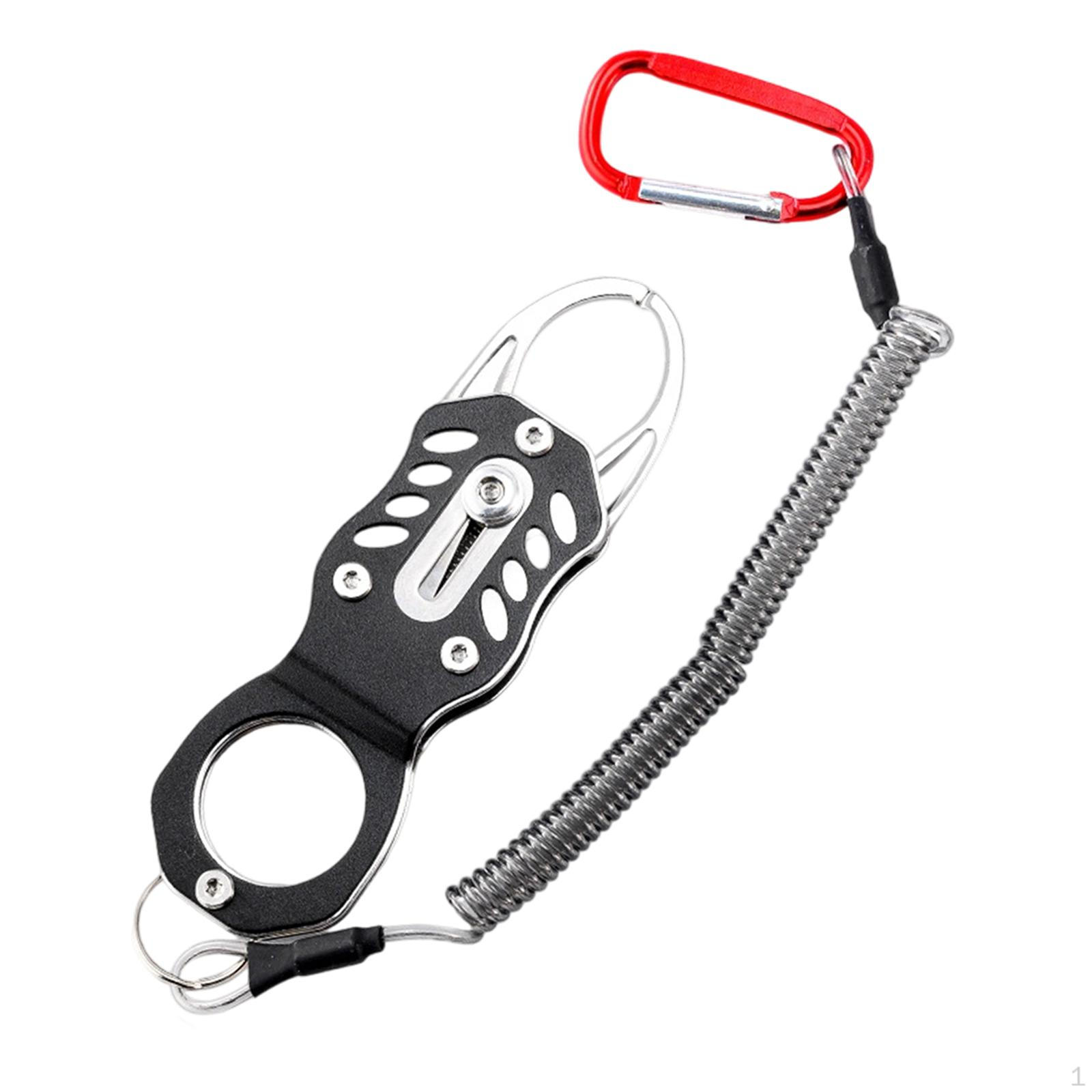 

Fish Lip Gripper Holder,Easy Use,Multifunction Portable Stainless Steel Fishing Plier Landing чёрный