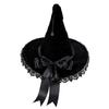 Women's Pointed Witch Hat with Velvet and Wide for Halloween Gothic Costume
