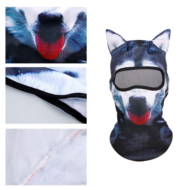 Men And Women Face Mask Funny Head Sweat-Absorbing Outdoor Activities With Ears Halloween Parties Animal Pattern Cute