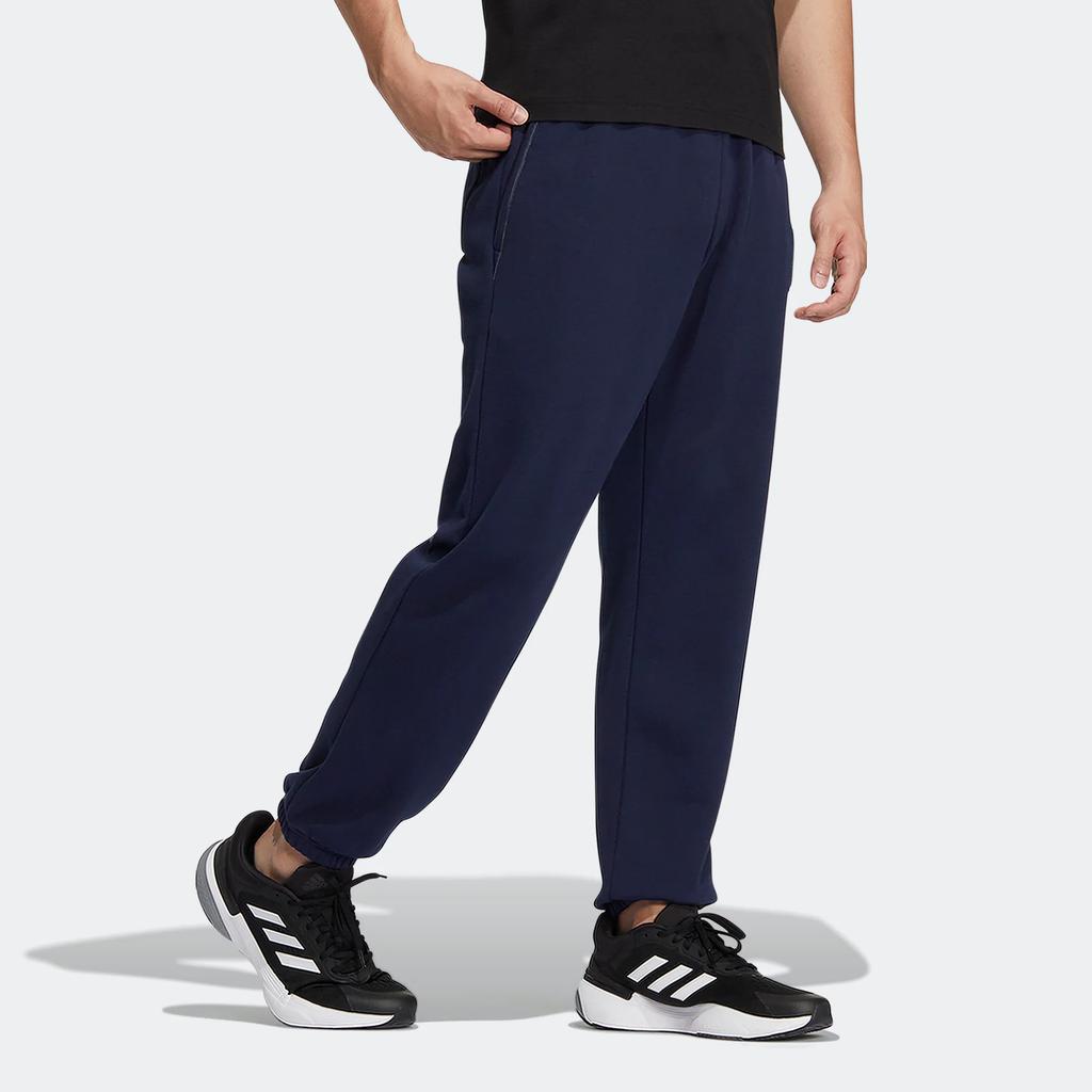 Adidas Embroidered Logo Track Pants Men Bottoms Navy IB2740