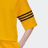 Adidas Originals Adicolor Neuclassics Tee Color Block Striped Round Neck Loose Short Sleeve T-Shirt Women Tops Yellow HM1757