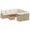 Garden Sofa Set with Storage 9 Pcs Beige and Cream Poly Rattan