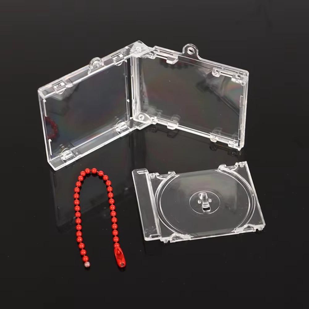 New DIY Mini CD Keychain Commemorative Album CD Player Key Holder Idol Peripheral Acrylic Blank Album Keyring Bag