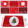 Durable Heat-Resistant Faux Linen Christmas Table Placemat