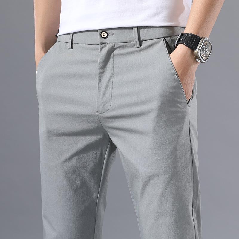 2023 Men's Cotton Stretch Summer Trousers: Youthful Korean-Style Casual Pants for Spring