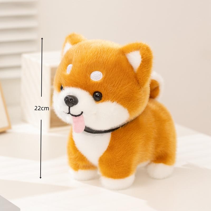 22cm Kawaii Realista Peludo Cachorro Suave Muñeco Shiba Inu Peluche Juguete Lindo Encantador Regalo Para Habitación de Niñas Decoración Muñeco Relleno