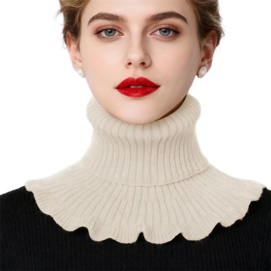 Fake Collar Scarf Detachable High Collar Solid Color Knitted Turtleneck Scarves Collar Insert Fashion