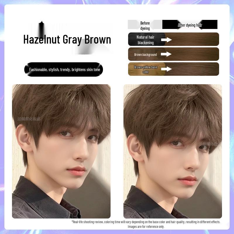Men's Milk Tea Gray No-Bleach Hair Dye Cream