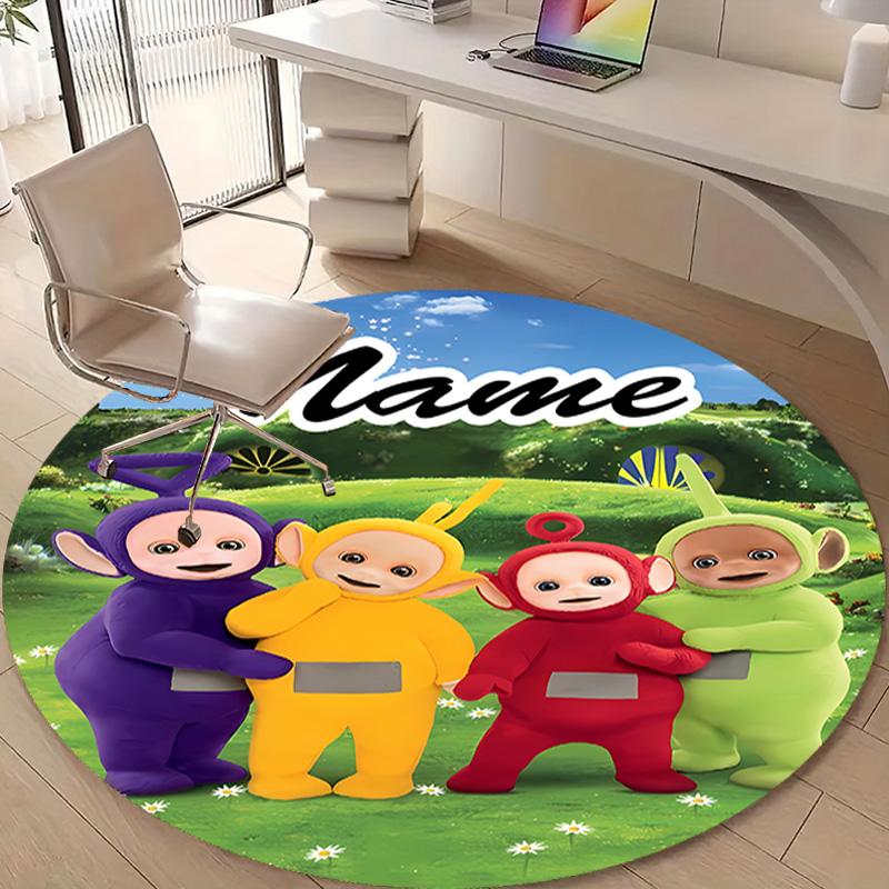 Personalized T-Teletubbies Round Chair Office Rug - Perfect for Mat, Office Chair & More - Ideal Gift for Birthdays and Holidays