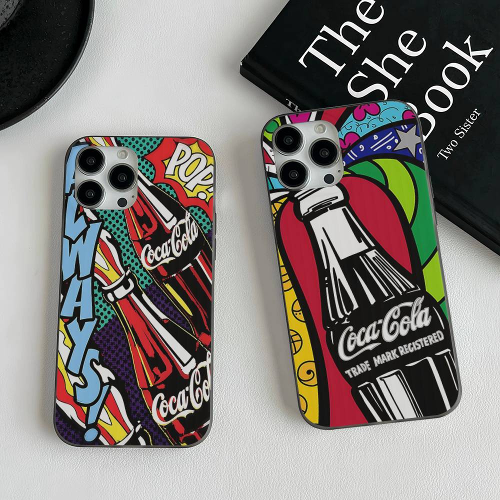 C-CocaS-Mode Étui de téléphone Cola Pour IPhone 17 16 15 14 13 12 11 ProMax Plus Housse Ondulée antichoc