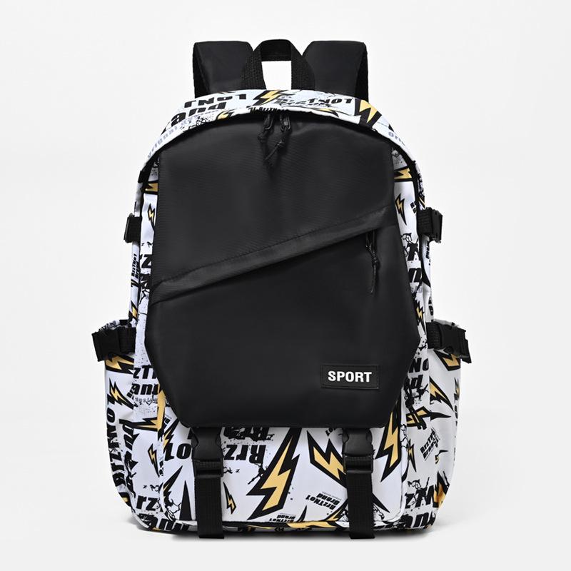 Schoolbag Hip Hop Graffiti School Bag Male Junior High School Student Street Trend Cool High School Backpack Female Large Capacity Elementary School