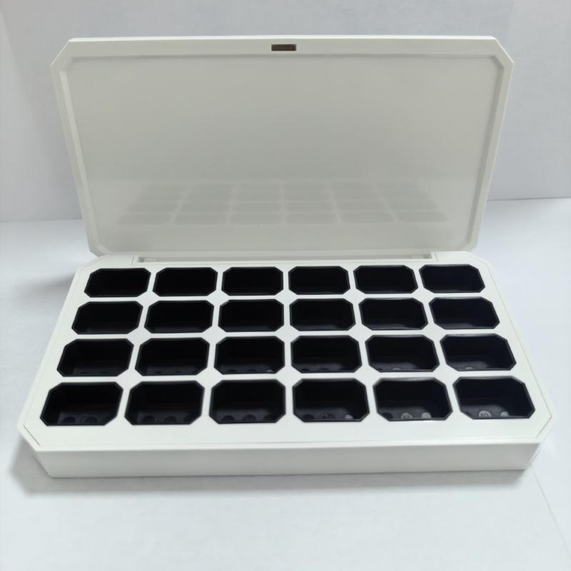 24 Grids Empty Magnetic Nail Art Box Dustproof Storage Organizer for Manicure DIY Fast Painting Beginner & Salon Use