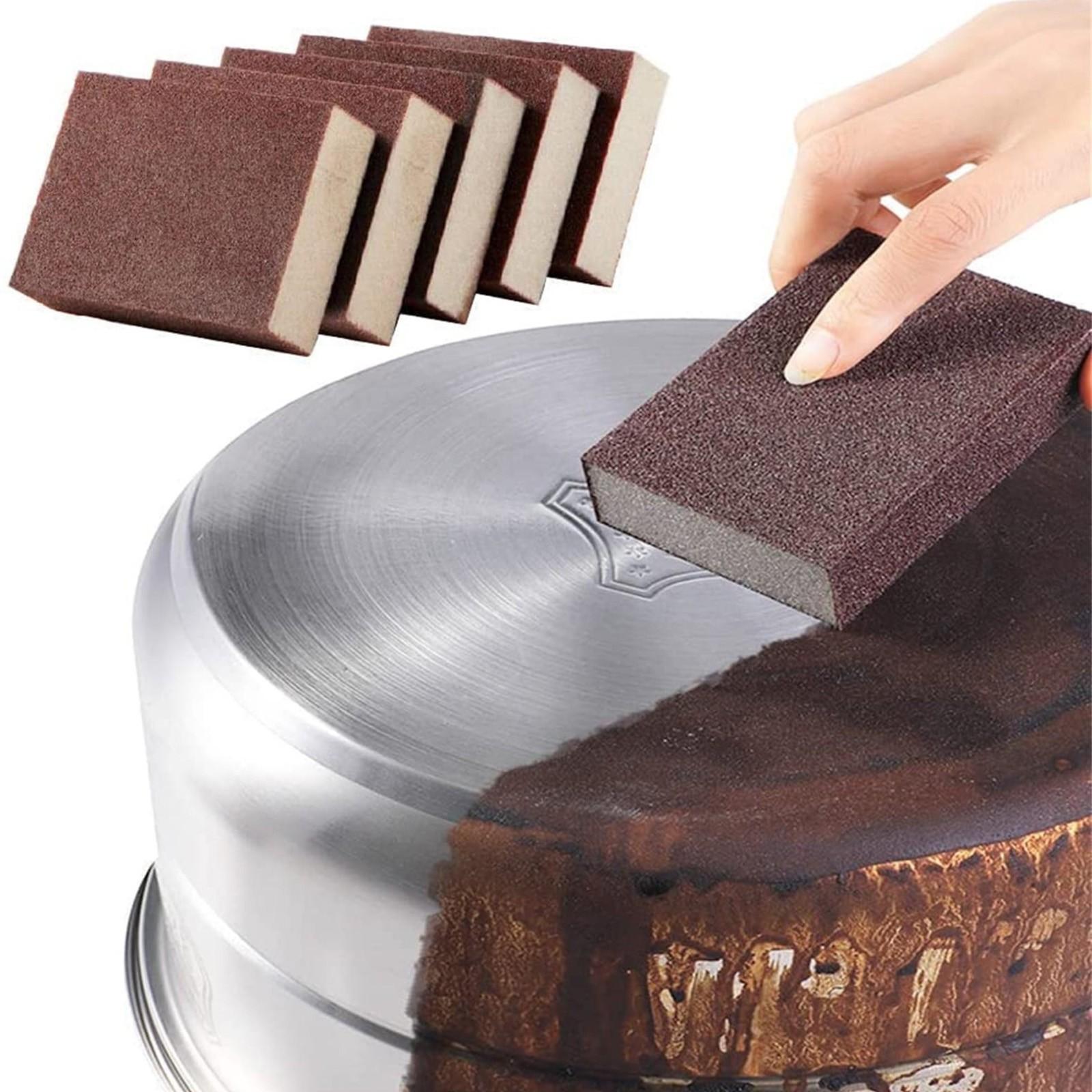 5pcs Cleaning Magic Sponge Shape Carborundum Rust Remover Brush For Pots Pans Kitchenware Cleaning Household Cleaning Sponge One Size коричневый