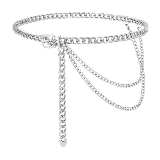 Metal Waist Chain for Women Single/Multi-layer Adjustable Long Chain Belt Body Belly Jewelry for Dresses Jeans Trousers